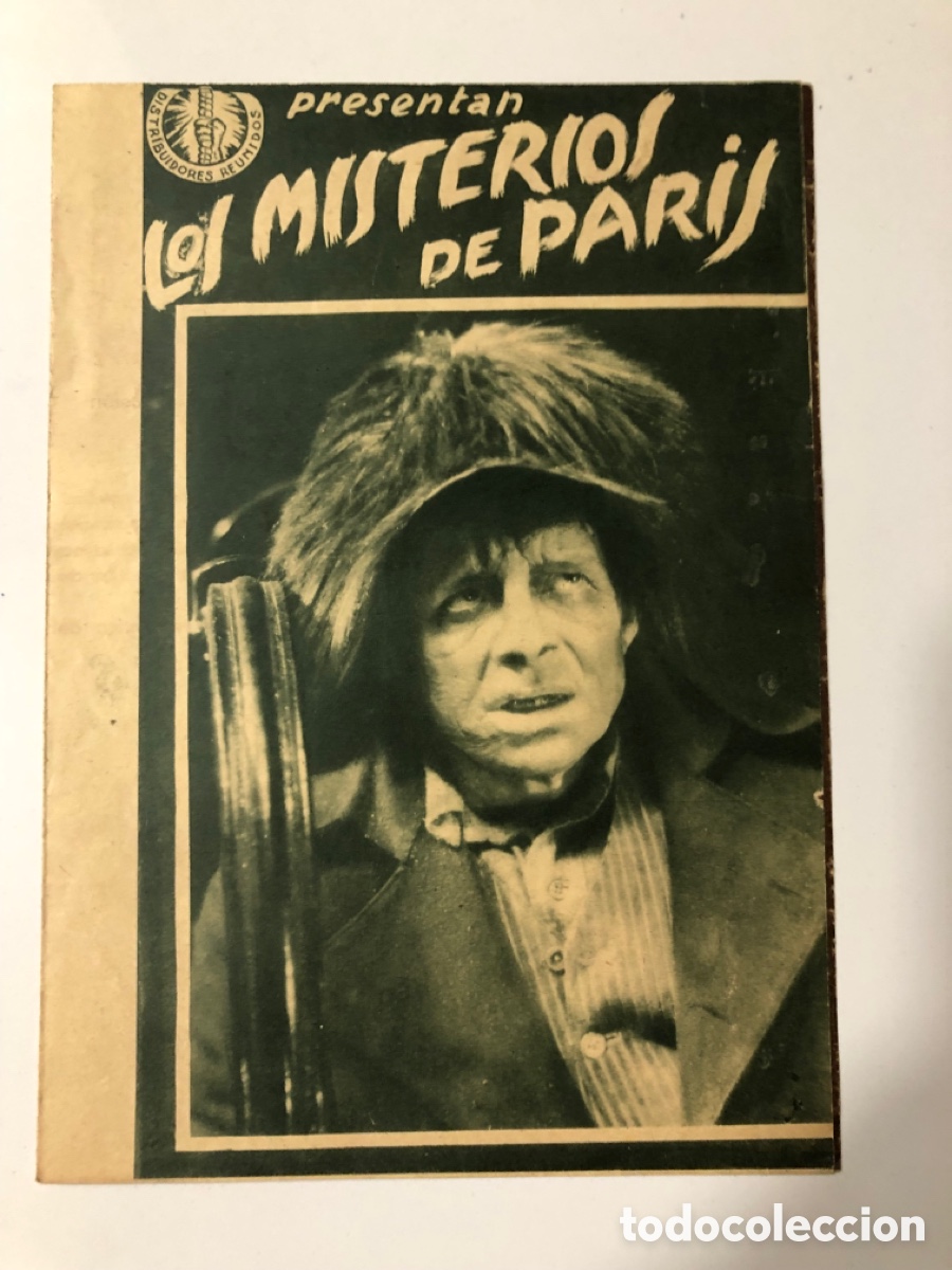Cinema: Programa los misterios de paris lucien baroux con publicidad teatro parisiana A12