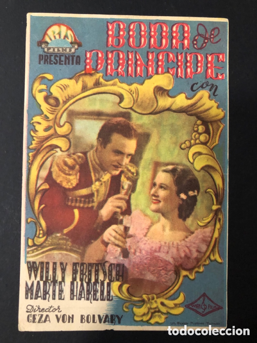 Cinema: Programa boda de principe willy fritsch con publicidad gran teatro alcira A12