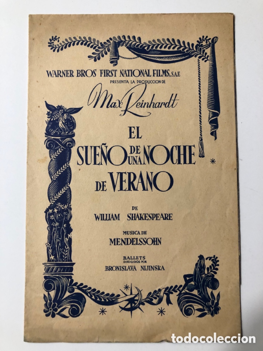 Cinema: Programa desplegable el sue&ntilde;o de una noche de verano con publicidad teatre uterpe A12