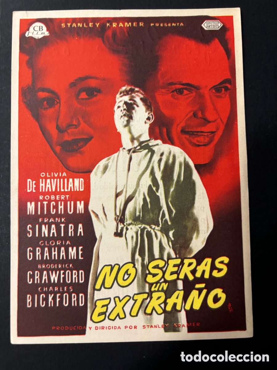 Folhetos de m&atilde;o de filmes antigos de cinema: Programa no ser&aacute;s un extra&ntilde;o Olivia de havilland con publicidad gran cinema coca Valladolid A12