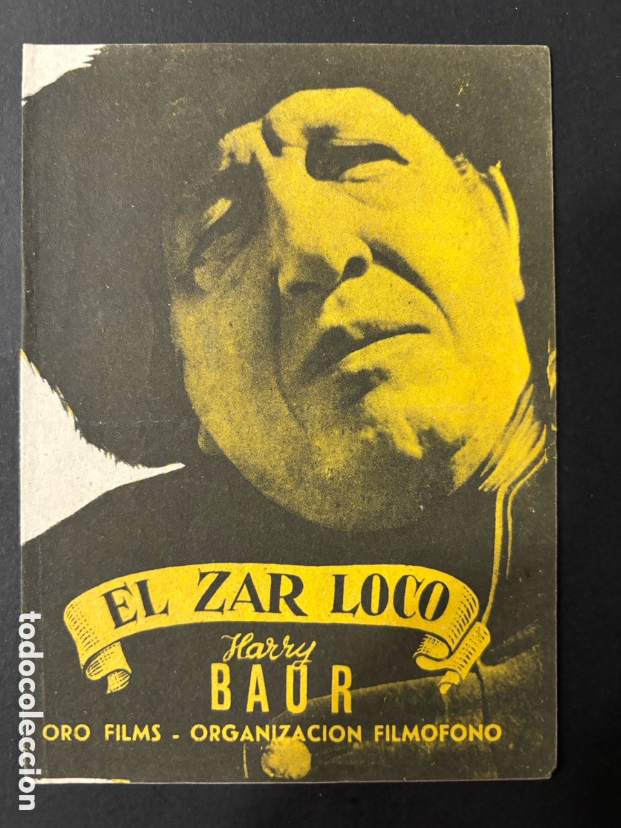 Folhetos de m&atilde;o de filmes antigos de cinema: Programa el zar loco Harry Baur con publicidad cine central A12