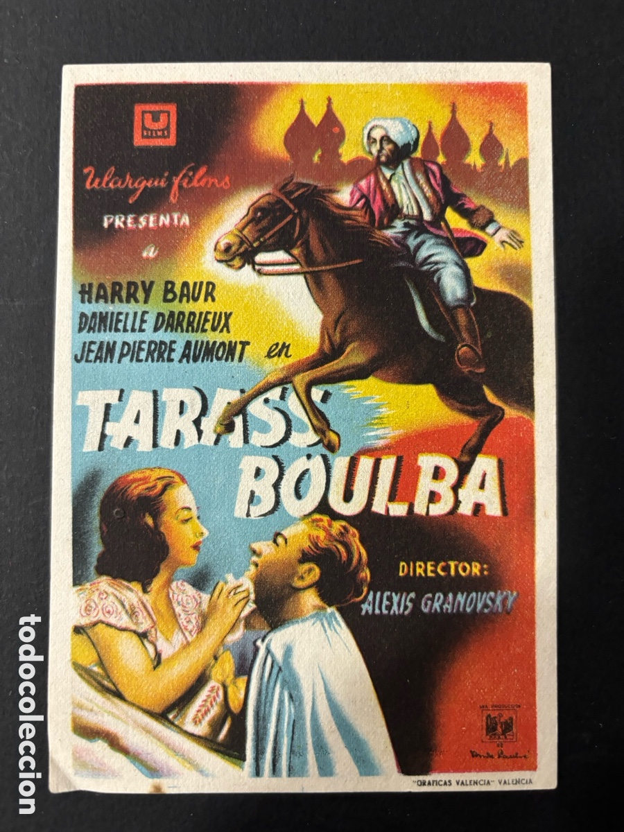 Folhetos de m&atilde;o de filmes antigos de cinema: Programa taras boulba Harry Baur con publicidad cine Albeniz moron A12