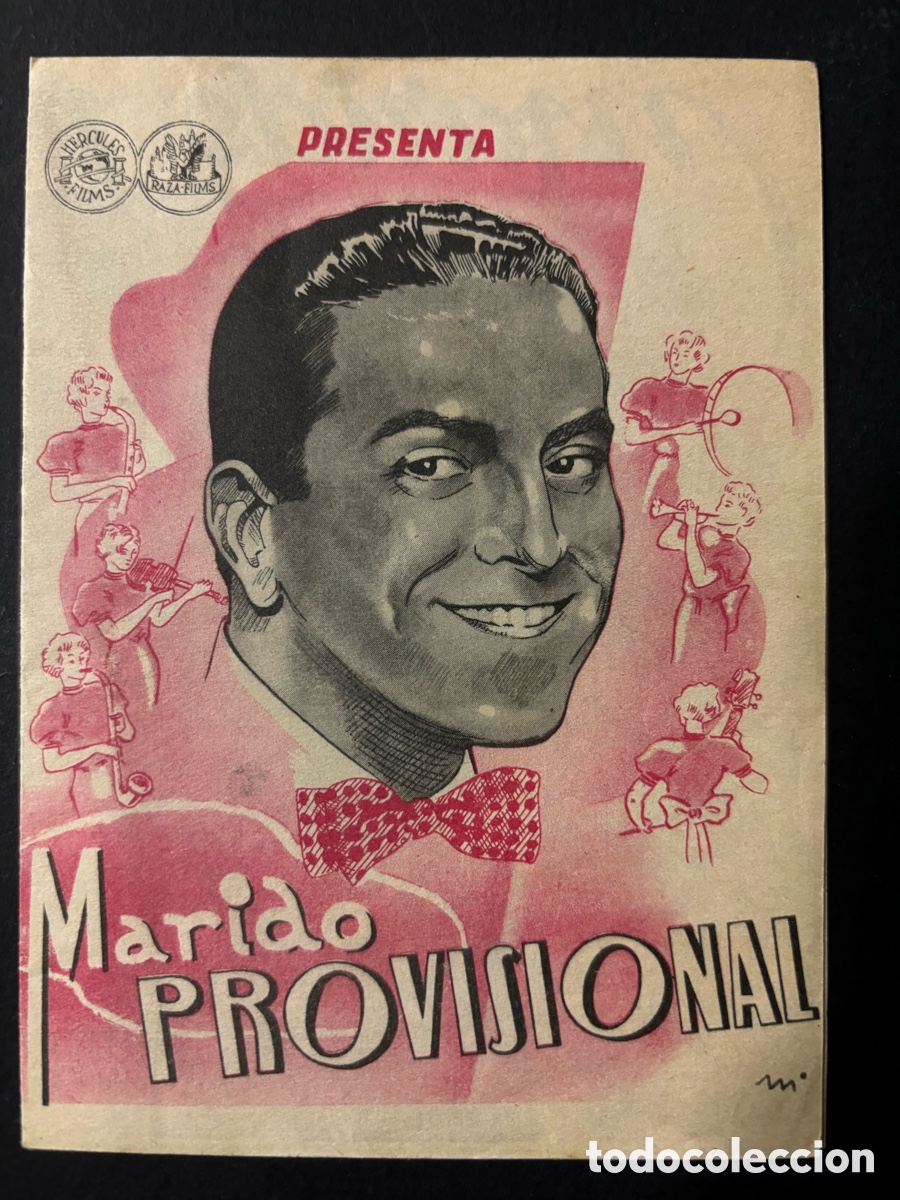 Folhetos de m&atilde;o de filmes antigos de cinema: Programa marido provisional maria mercader Roberto Rey con publicidad gran teatro A3