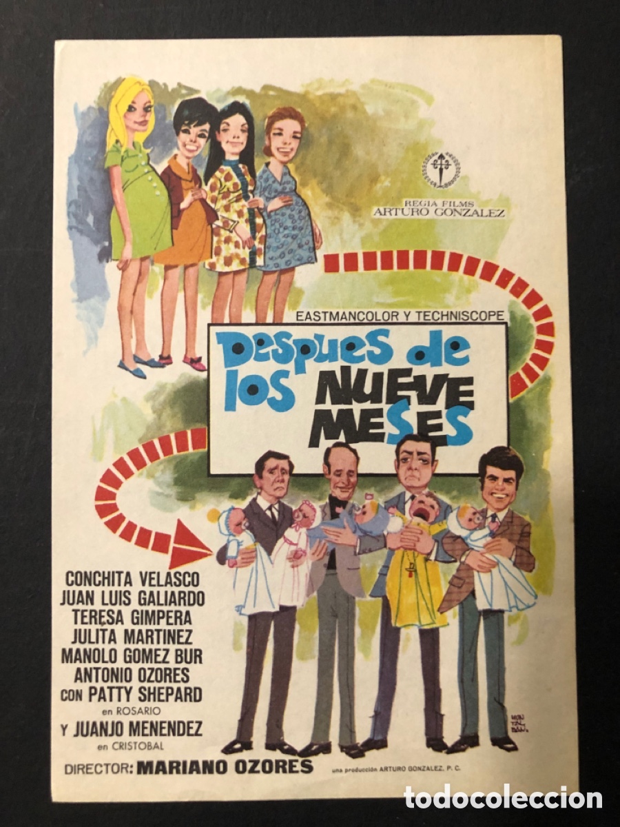 Folhetos de m&atilde;o de filmes antigos de cinema: Programa despu&eacute;s de nueve meses Conchita Velasco A3