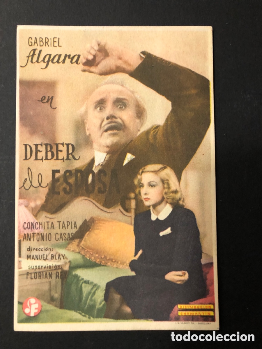Folhetos de m&atilde;o de filmes antigos de cinema: Programa deber de esposa Conchita tapia A3