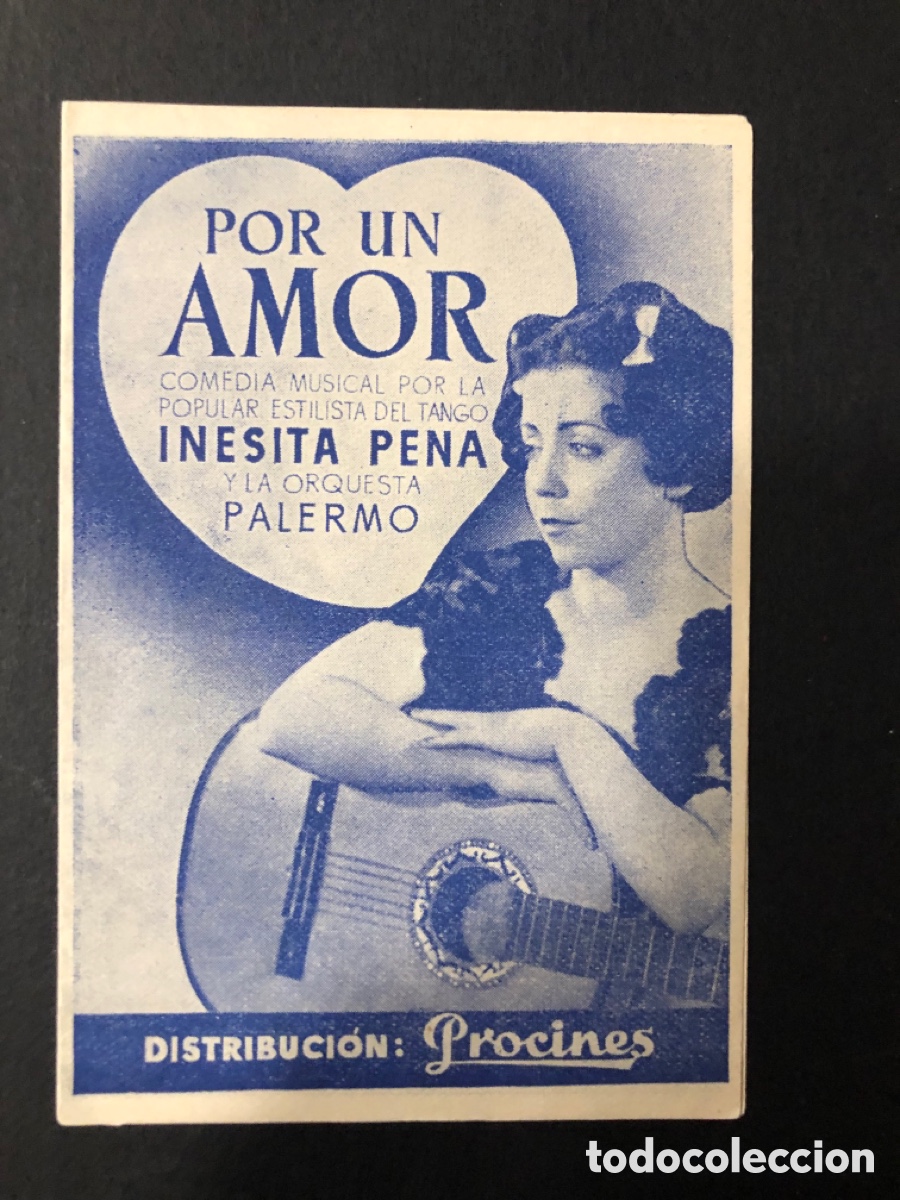Folhetos de m&atilde;o de filmes antigos de cinema: Programa por un amor inesita pena con publicidad teatro principal alcoy A3