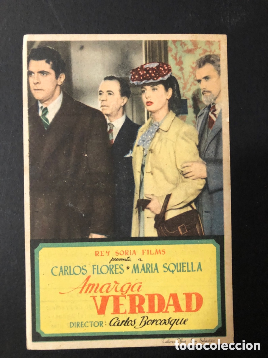 Folhetos de m&atilde;o de filmes antigos de cinema: Programa amarga verdad carlos flores con publicidad cine oriente A3