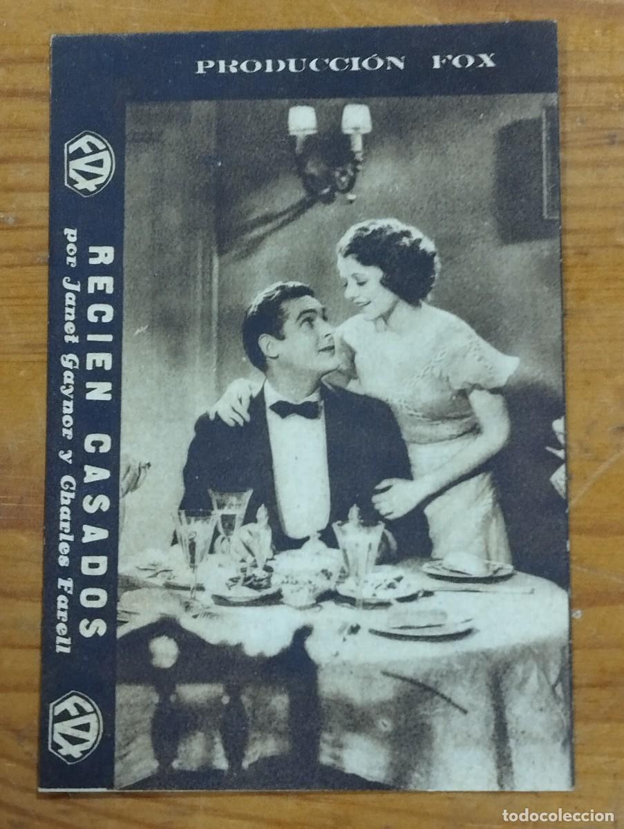 Folhetos de m&atilde;o de filmes antigos de cinema: PROGRAMA - TARJETA DE CINE &rdquo;RECI&Eacute;N CASADOS&rdquo;.