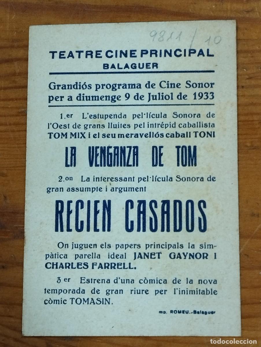 Cine: PROGRAMA - TARJETA DE CINE &rdquo;RECI&Eacute;N CASADOS&rdquo;. - Foto 2