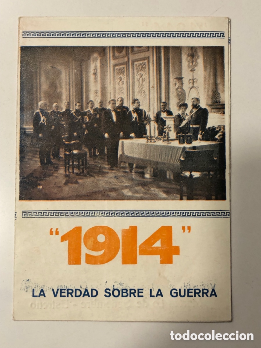 Folhetos de m&atilde;o de filmes antigos de cinema: Programa 1914 la verdad sobre la guerra con publicidad cine continental A12