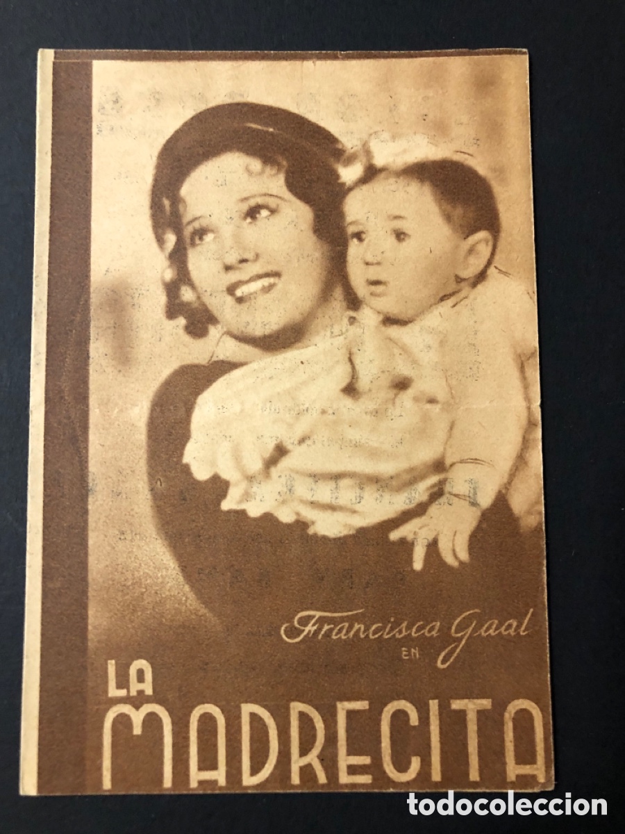 Folhetos de m&atilde;o de filmes antigos de cinema: Programa la madrecita Franciska Gaal con publicidad sal&oacute;n dore A12
