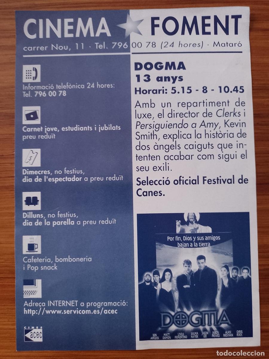 Cine: PROGRAMA DE CINE 2000 CINEMA FOMENT MATARO DOGMA - Foto 2