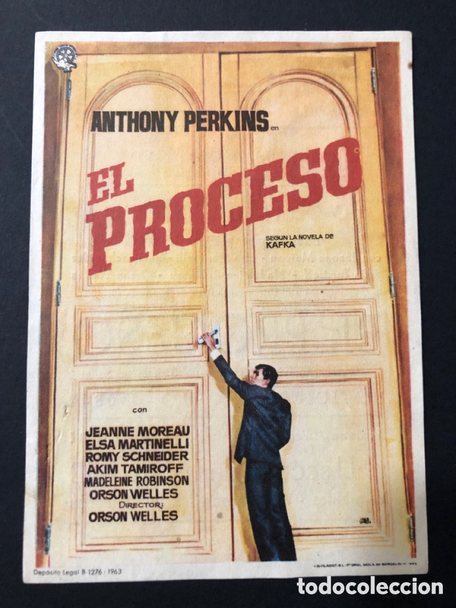 Folhetos de m&atilde;o de filmes antigos de cinema: Programa el proceso anthony perkins con publicidad teatro sal&oacute;n romero zafra A12