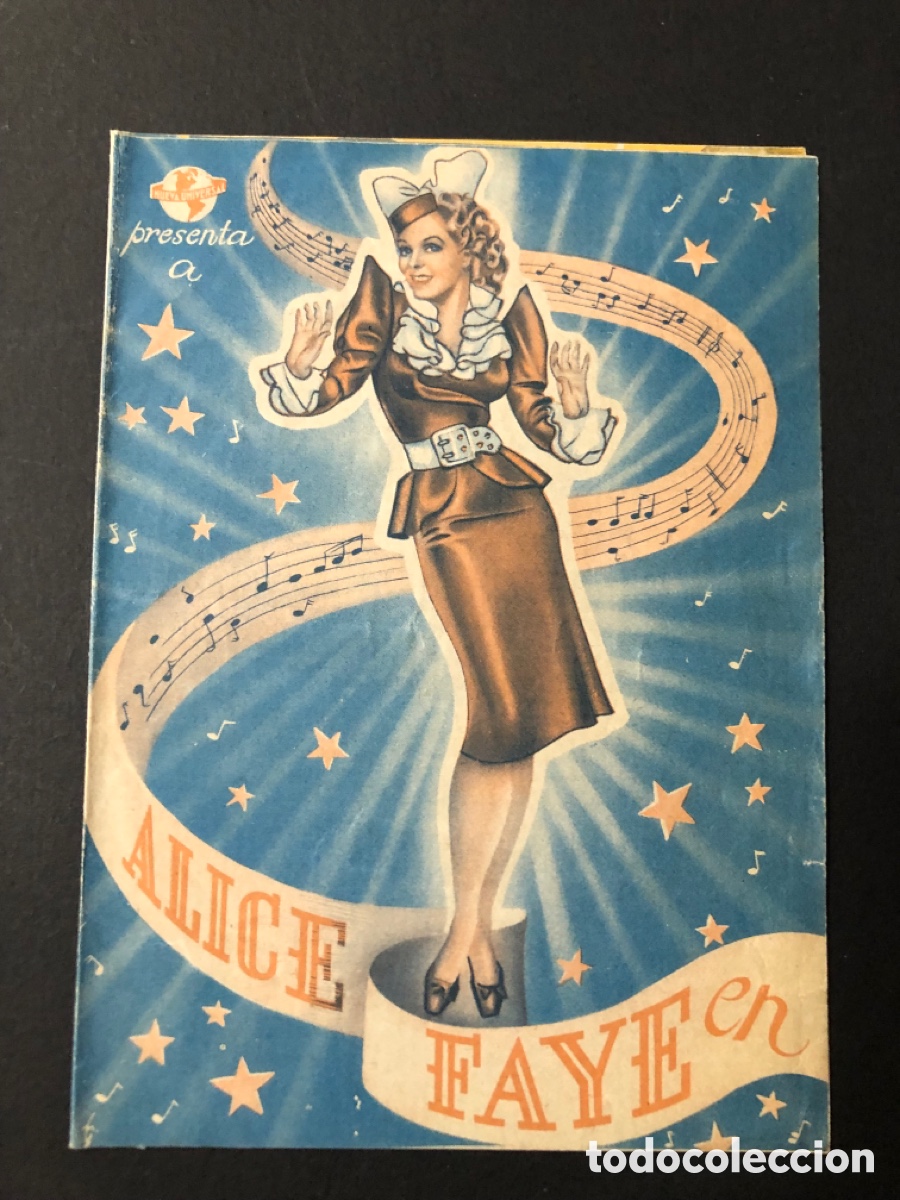 Folhetos de m&atilde;o de filmes antigos de cinema: Programa millonario a sueldo alice faye con publicidad cinema victoria A12