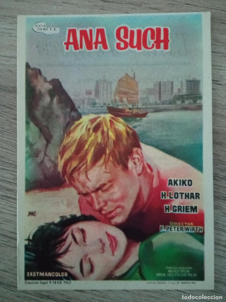 Folhetos de m&atilde;o de filmes antigos de cinema: ANA SUCH, AKIKO, CINE VELASCO, ASTORGA, LEON, 1966