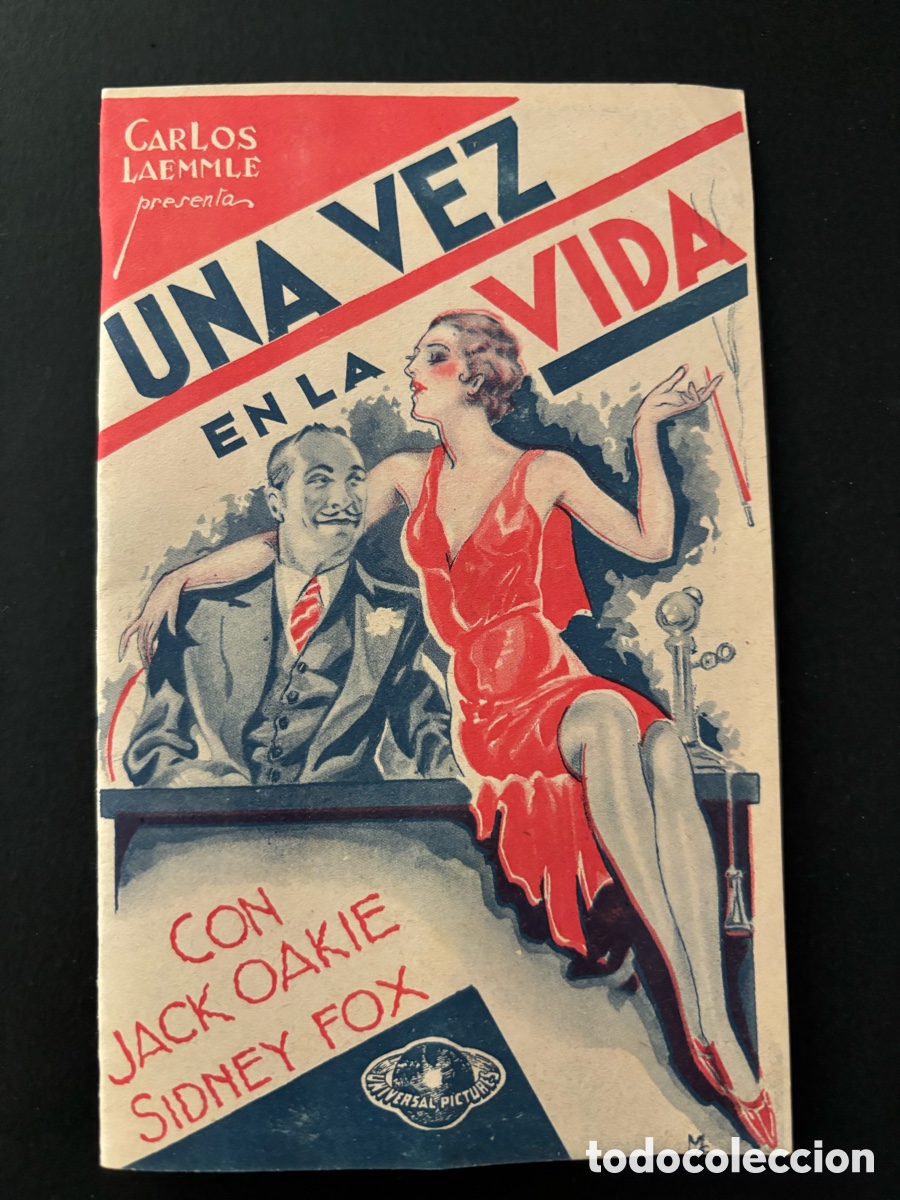 Folhetos de m&atilde;o de filmes antigos de cinema: Programa universal una vez en la vida jack oakie A12