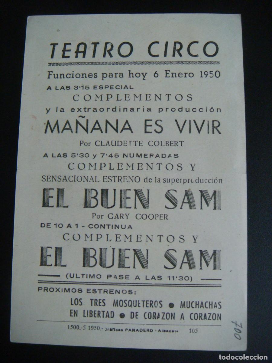 Cine: PROGRAMA DE MANO DE EL BUEN SAM CON GARY COOPER-CAJ-N&ordm;-21-SOB-N&ordm;-1. - Foto 2