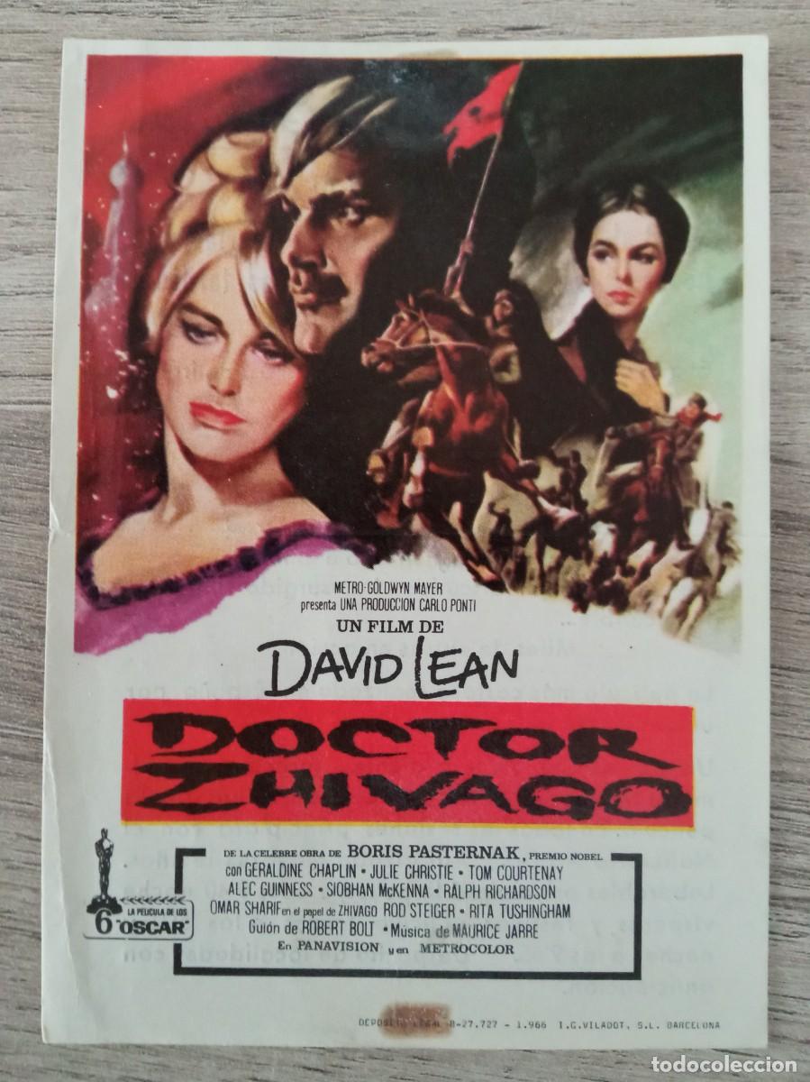 Folhetos de m&atilde;o de filmes antigos de cinema: DOCTOR ZHIVAGO, OMAR SHARIFF, CINE TARRAGONA, IGUALADA, 1968
