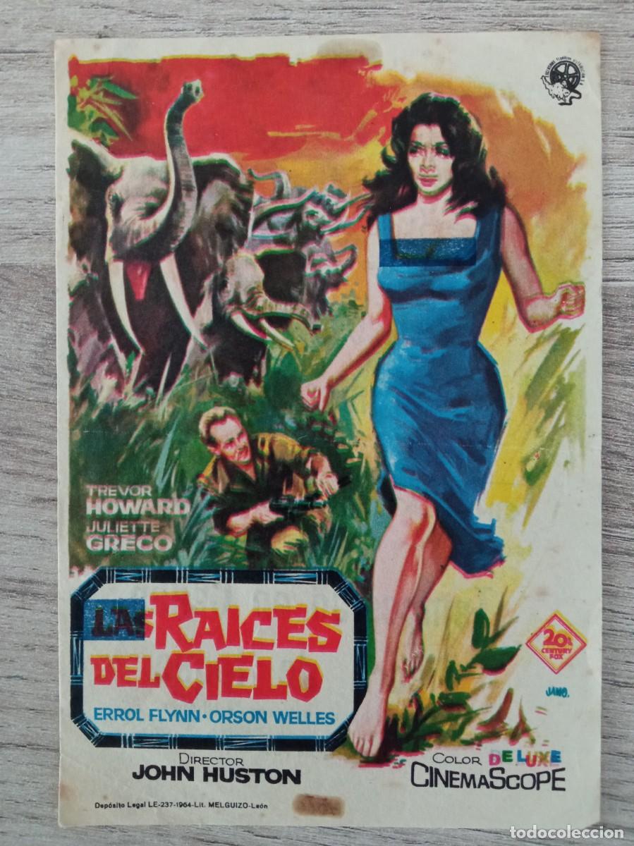 Folhetos de m&atilde;o de filmes antigos de cinema: RAICES DEL CIELO, TREVOR HOWARD, CINE ASTORIA Y CETRO NACIONAL, 1966