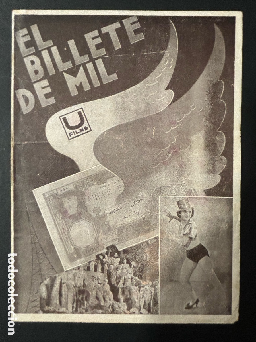 Kino: Programa el billete de mil Gaby Morlay con publicidad cinema olympia puerto de la Cruz A12