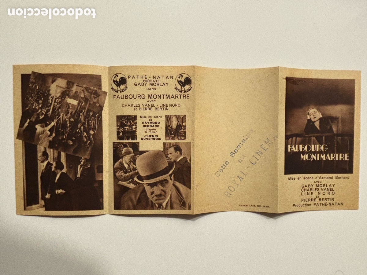 Cine: Programa franc&eacute;s faubourg montmatre Gaby Morlay con publicidad A12 - Foto 3