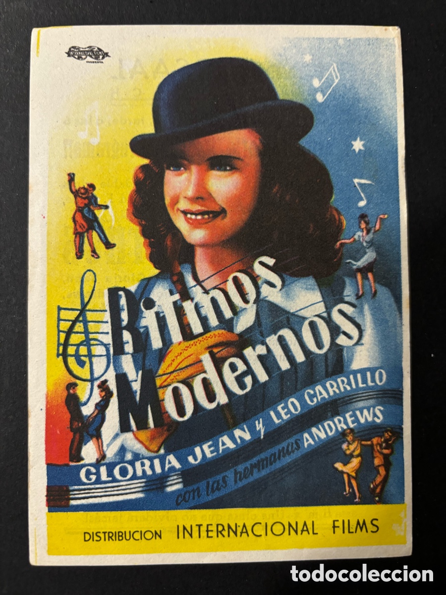 Kino: Programa ritmos modernos gloria jean con publicidad cine kursaal montblanch A12