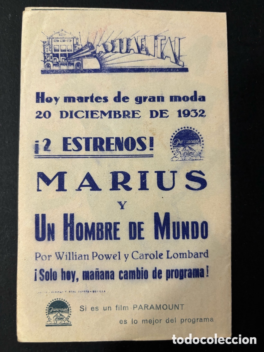 Cine: Programa marius Raimu con publicidad cine monumental A12 - Foto 3