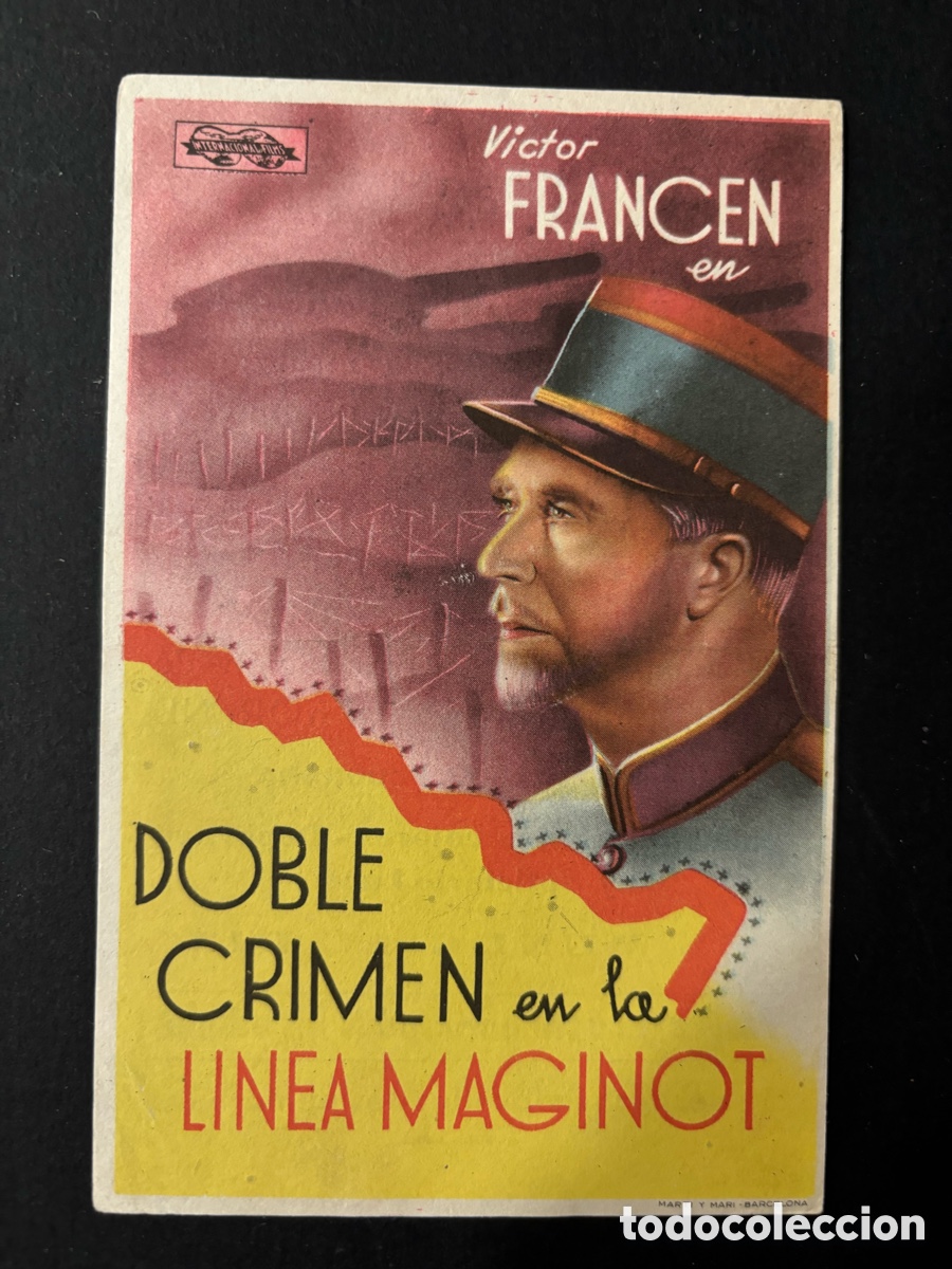 Kino: Programa doble crimen en la l&iacute;nea maginot V&iacute;ctor francen con publicidad cine granados lerida A12