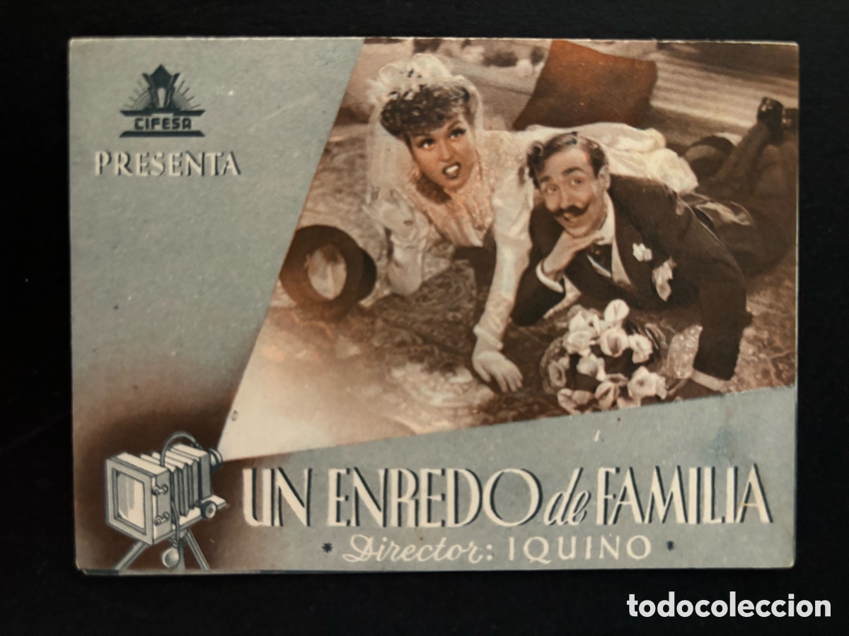  Flyers Publicitaires de films Anciens: Programa un enredo de familia Mercedes vecino con publicidad cinema Iniesta Murcia A3