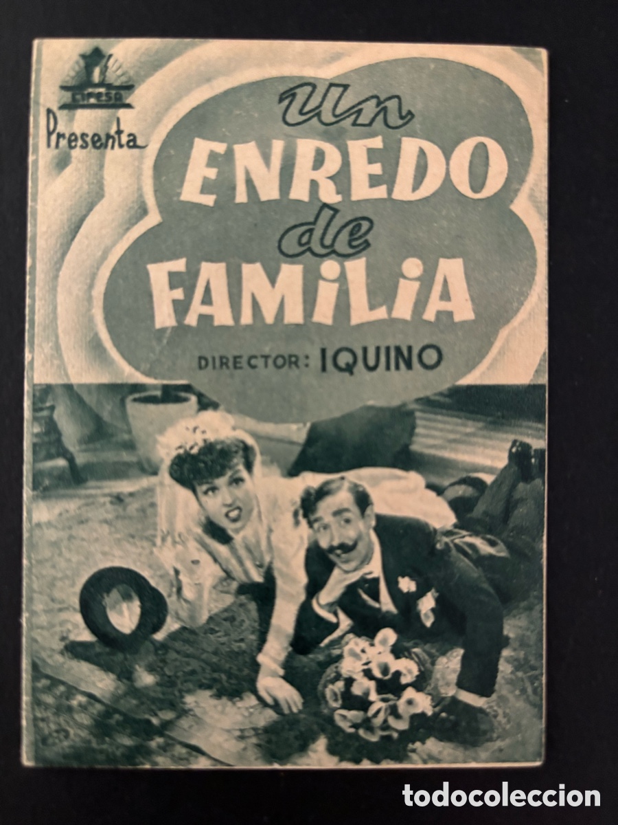  Flyers Publicitaires de films Anciens: Programa un enredo de familia Mercedes vecino con publicidad teatro villafranquino A3
