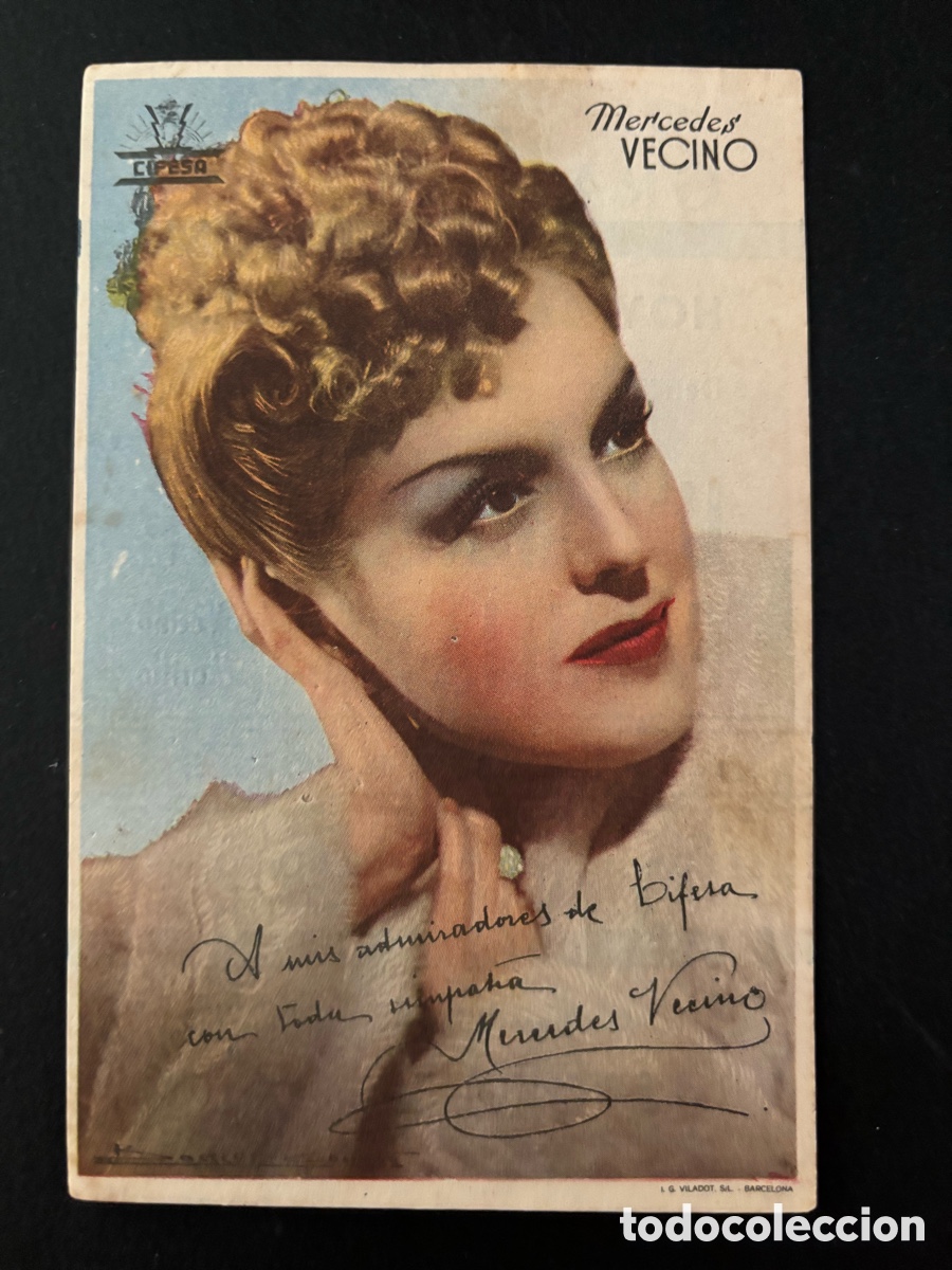  Flyers Publicitaires de films Anciens: Programa foto cifesa Mercedes vecino con publicidad gran teatro Alcira A3