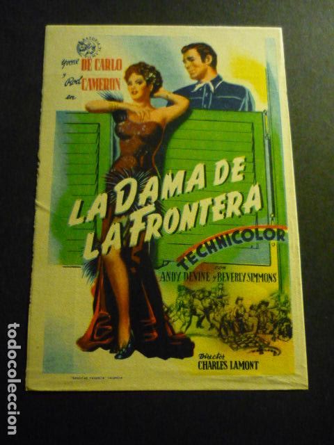 Flyers Publicitaires de films Anciens: LA DAMA DE LA FRONTERA PROGRAMA DE CINE SIN PUBLICIDAD