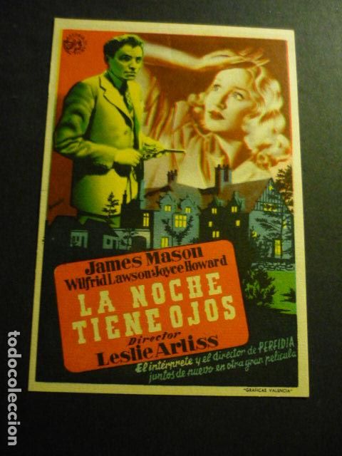  Flyers Publicitaires de films Anciens: LA NOCHE TIENE OJOS PROGRAMA DE CINE SIN PUBLICIDAD