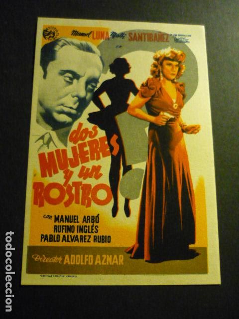  Flyers Publicitaires de films Anciens: DOS MUJERES Y UN ROSTRO PROGRAMA DE CINE SIN PUBLICIDAD