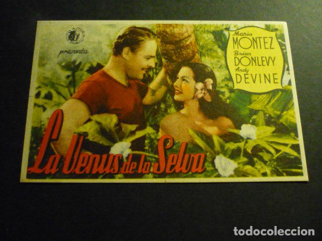  Flyers Publicitaires de films Anciens: LA VENUS DE LA SELVA PROGRAMA DE CINE SIN PUBLICIDAD