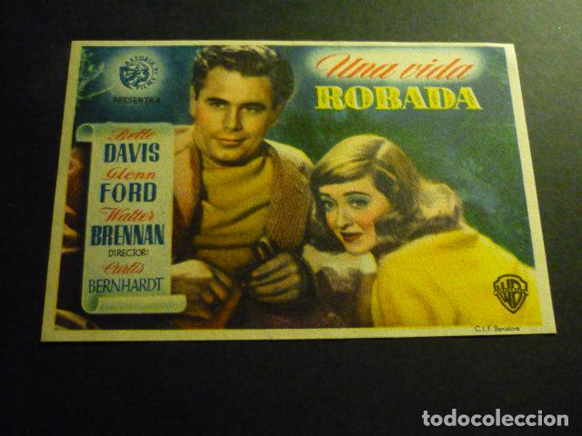 Cine: UNA VIDA ROBADA PROGRAMA DE CINE SIN PUBLICIDAD - Foto 1