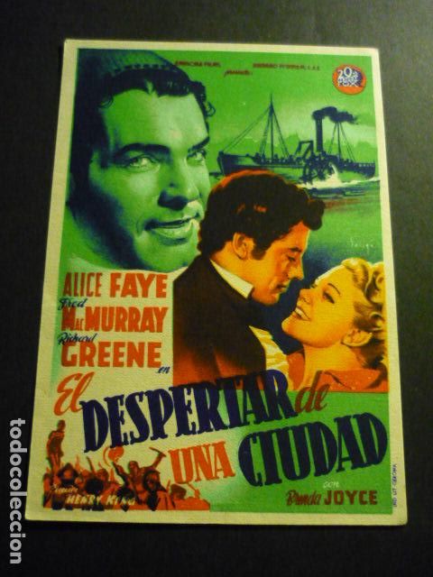  Flyers Publicitaires de films Anciens: EL DESPERTAR DE UNA CIUDAD PROGRAMA DE CINE SIN PUBLICIDAD