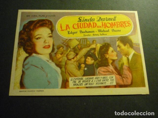  Flyers Publicitaires de films Anciens: LA CIUDAD SIN HOMBRES PROGRAMA DE CINE SIN PUBLICIDAD