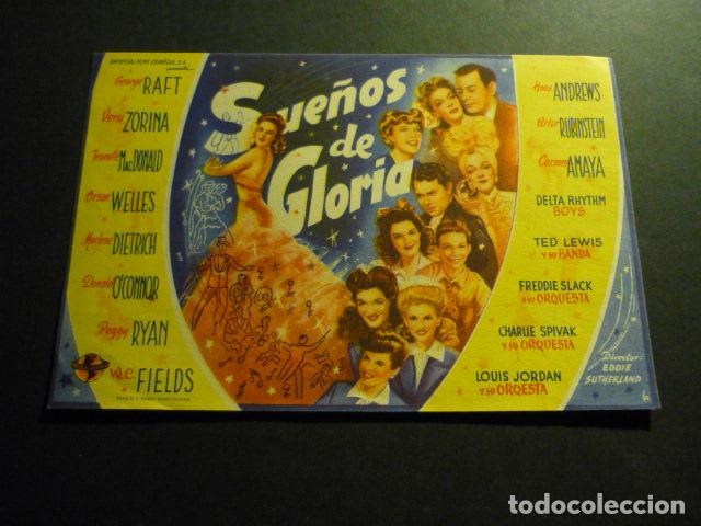  Flyers Publicitaires de films Anciens: SUE&Ntilde;OS DE GLORIA PROGRAMA DE CINE SIN PUBLICIDAD