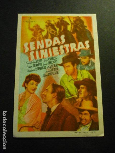 Cine: SENDAS SINIESTRAS PROGRAMA DE CINE SIN PUBLICIDAD - Foto 1
