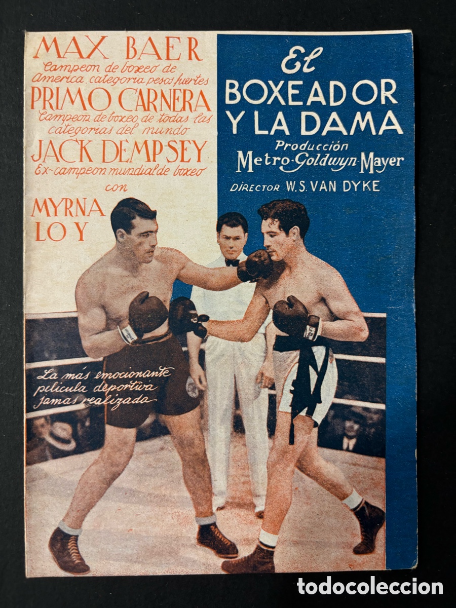 Cine: Programa el boxeador y la dama Max baer Myrna Loy A2 - Foto 1