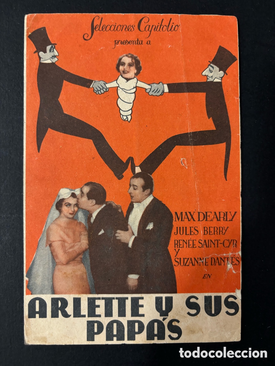  Foglietti di film di film antichi di cinema: Programa arlette y sus pap&aacute;s Max dearly con publicidad teatro principal cabra A2