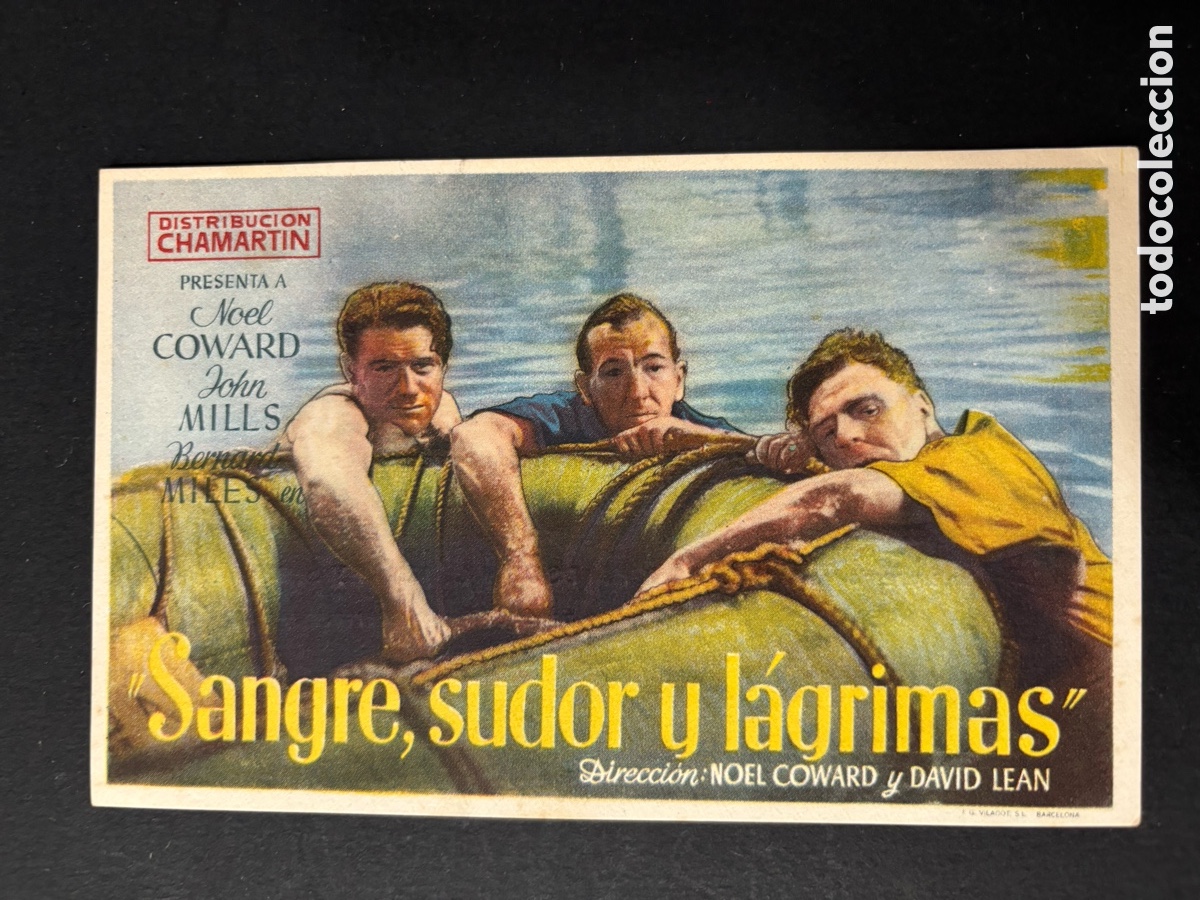 Cinema: Programa sangre sudor y l&aacute;grima Noel coward con publicidad cine levante benlliure A2