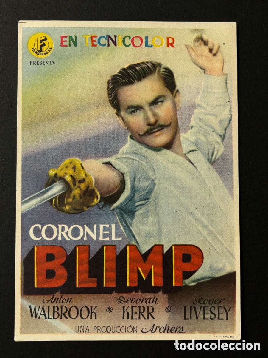Cinema: Programa coronel blimp Ant&oacute;n walbrook con publicidad aliatar cinema A2