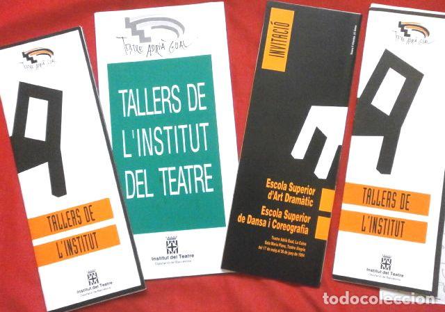 Folhetos de m&atilde;o de filmes antigos de cinema: INSTITUT DEL TEATRE (Folletos Obras a&ntilde;os 90) Tallers de L'Institut, Teatre Adri&agrave; Gual - Escola d'Art