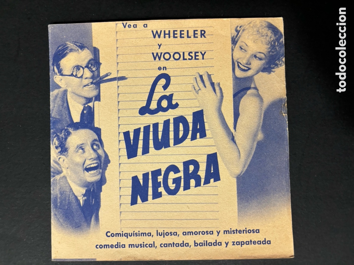 Cinema: Progr&aacute;mala viuda negra wheeler y woolsey con publicidad cinema modern A2