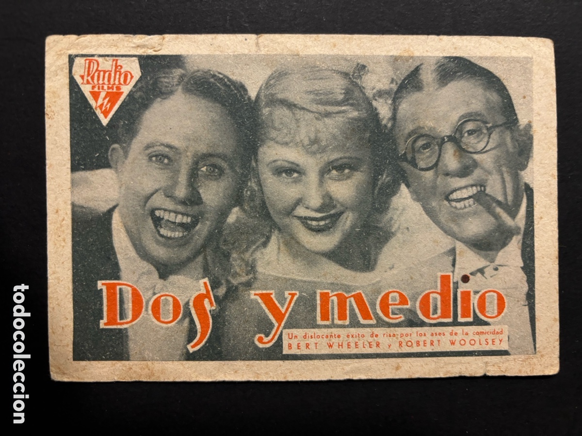 Cinema: Programa dos y medio wheeler y woolsey con publicidad cinema rabida A2