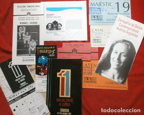 Folhetos de m&atilde;o de filmes antigos de cinema: OBRAS de TEATRO (Folletos) FIRA DE TEATRE AL CARRER TARREGA 1991 - Avelina Arguelles Danza - Gloxars