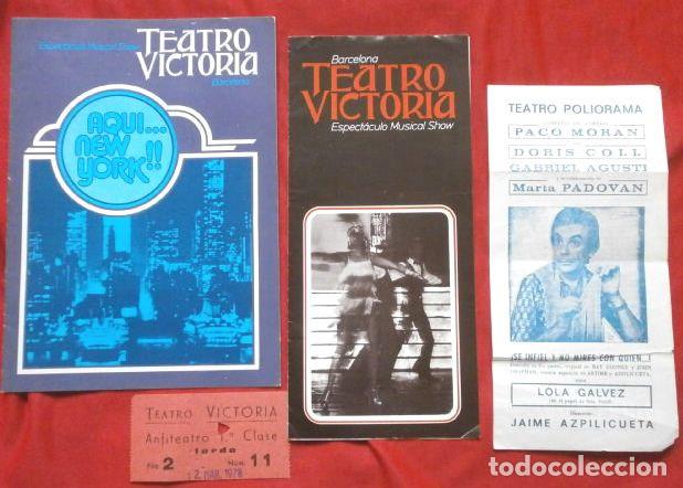 Kino: PACO MORAN - OBRAS de TEATRO (Folletos) LOCO PARALELO - AQUI NEW YORK - Teatro Victoria 1977-78