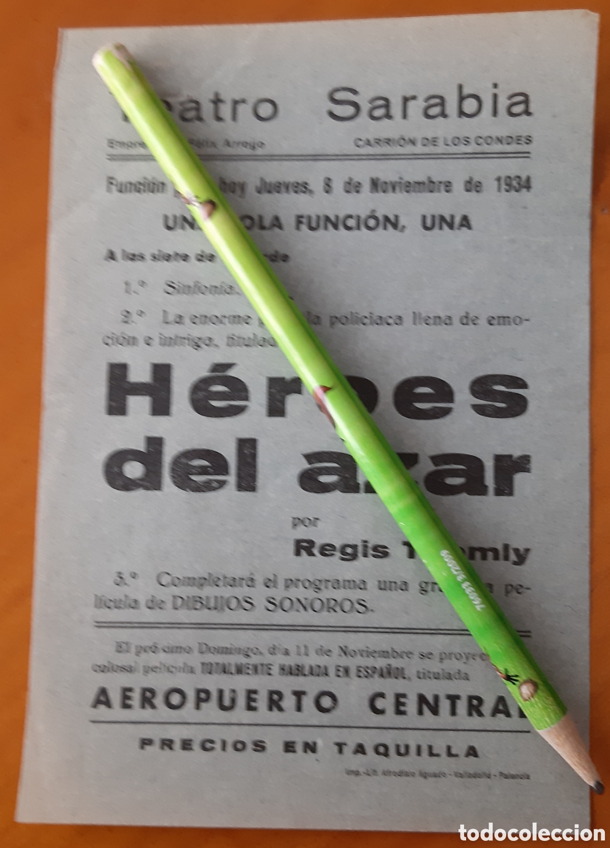 Cine: Programa de cine. Carri&oacute;n de los Condes Palencia. 1934 - Foto 1